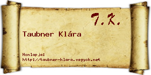 Taubner Klára névjegykártya